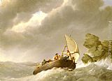 Johannes Hermanus Koekkoek Sailing The Stormy Seas painting